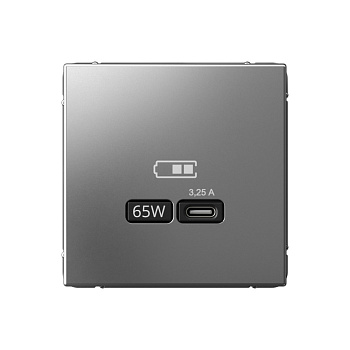 Systeme Electric ArtGallery Сталь USB Розетка тип-С 65Вт высокоскор.заряд. QC, PD, механизм