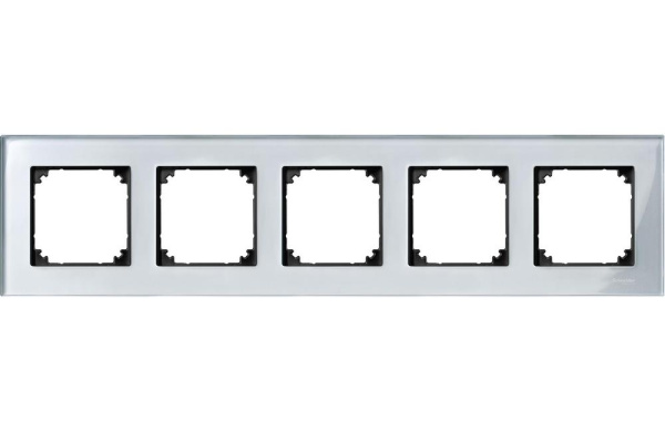 Купить SE Merten SM M-Elegance Стекло Серебро Рамка 5-ая MTN4050-3260