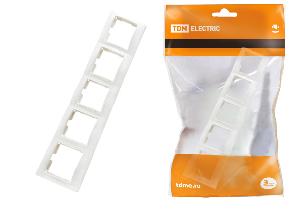 TDM Рамка 5 постовая горизонтальная белая "Таймыр" SQ1814-0033