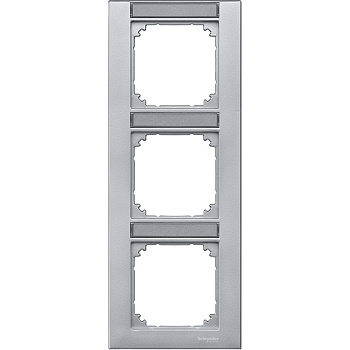 SE Merten SM Алюминий Рамка 3-ая с полем для надписи вертикальная (MTN476360)