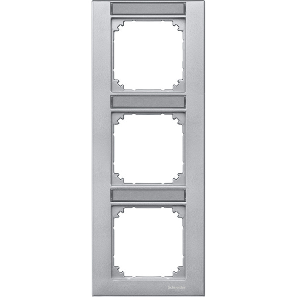 SE Merten SM Алюминий Рамка 3-ая с полем для надписи вертикальная (MTN476360)