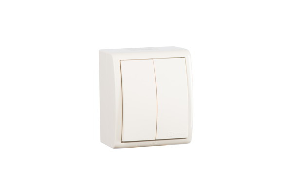Купить Simon 15 Aqua Бежевый Выключатель 2-клавишный наружный, IP54 1594398-031