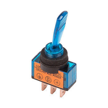 Тумблер 12V 20А (3c) ON-OFF однополюсный с синей подсветкой Rexant 36-4371