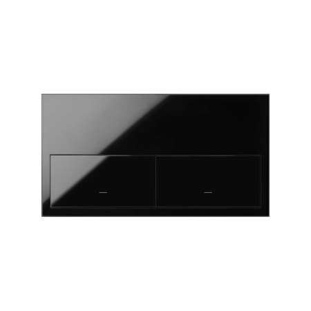 Simon 100 Черный глянец Кит 2 поста, фронт. 1 рамка «минимум» + 2 клавиши выключателей 10020201-138