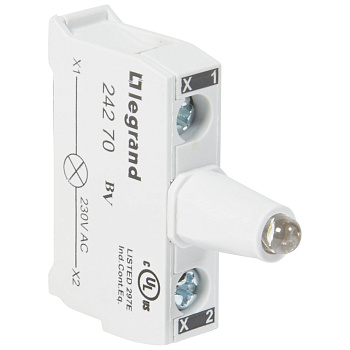 Legrand Osmoz Блок со встроенным светодиодом для головок для кнопочных постов 230 В~ белый 024270