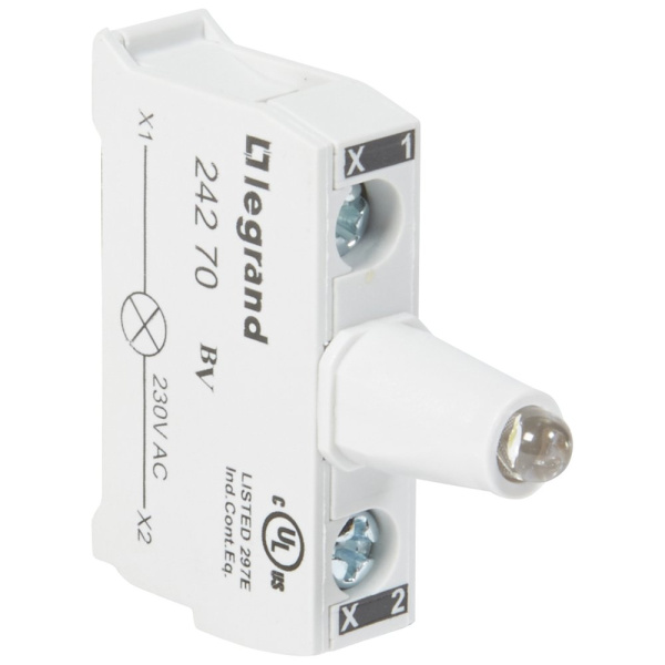 Legrand Osmoz Блок со встроенным светодиодом для головок для кнопочных постов 230 В~ белый 024270