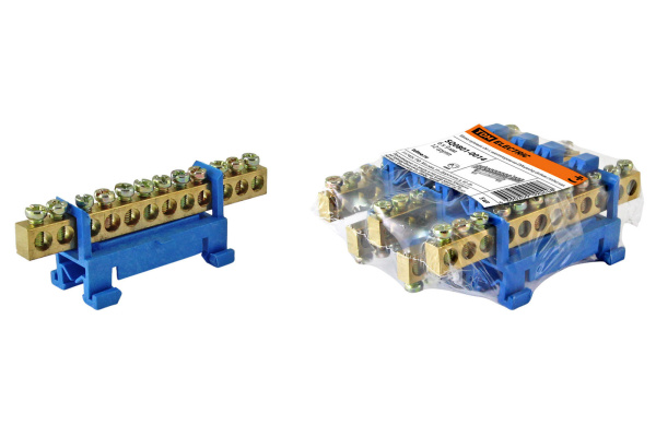 TDM Шина "N" нулевая с изолятором на DIN-рейку 6x9мм стойка мал. 12 групп SQ0801-0014