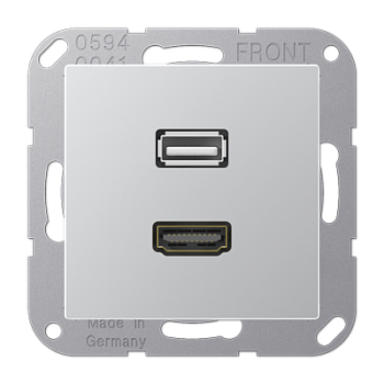 JUNG Мультимедиа разъём, алюминий MAA1163AL