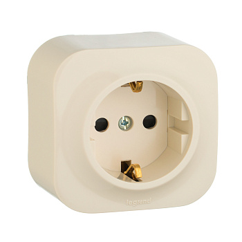 Legrand Quteo Бежевый Розетка с/з с шт 782250