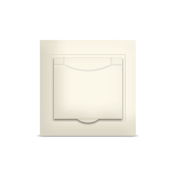 UNIVersal "Севиль" Розетка "Слоновая кость" с/з с крышкой Б-С0029