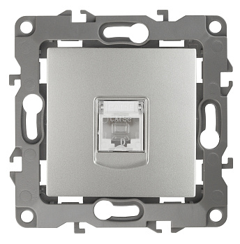 ЭРА 12-3107-03 Алюминий Розетка информационная RJ45, IP20, 12