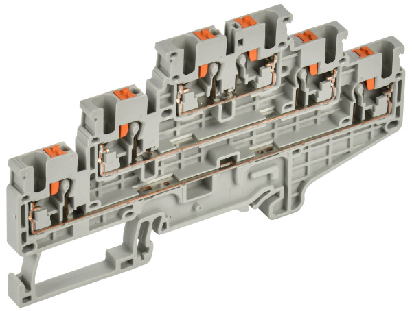 IEK Колодка клеммная CP-ML 3 ур. 2,5мм2 серая