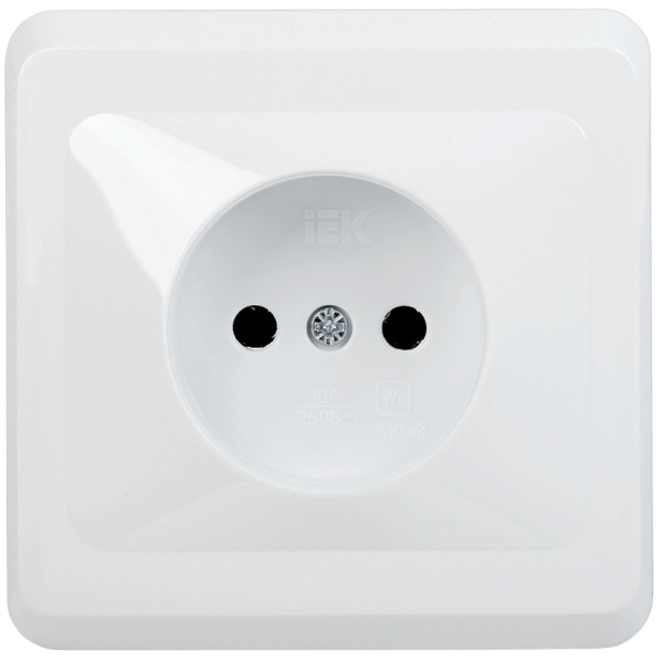 Купить IEK VEGA РС10-2-ВБ Розетка 1местн. без з/к без защ.штор. 10А ВЕГА (белый)