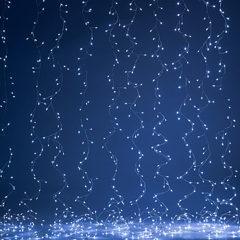 ЭРА Светодиодная новогодняя гирлянда ЭРА ENIZ-800H занавес Роса-мишура 3*2 м холодный свет 800 microled IP20