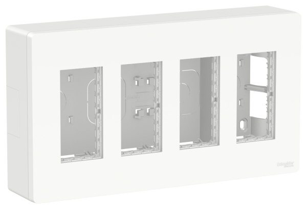 Купить SE Unica System+ Бел Блок открытой установки 4х2 NU124418