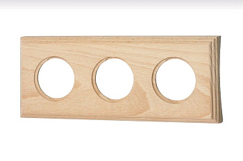 BIRONI Шедель Бук Натурэль Рамка 3-ая на бревно 280мм (скрытый монтаж) BF4C28-630-10