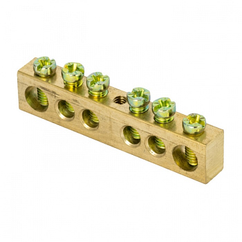 EKF PROxima Шина PEN "ноль-земля" (6х9мм) 6 отверстий латунь крепеж по центру розничный стикер