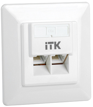 IEK ITK Внутренняя инф. розетка RJ45 кат. 5Е UTP 2 порта CS2-1C5EU-2-1