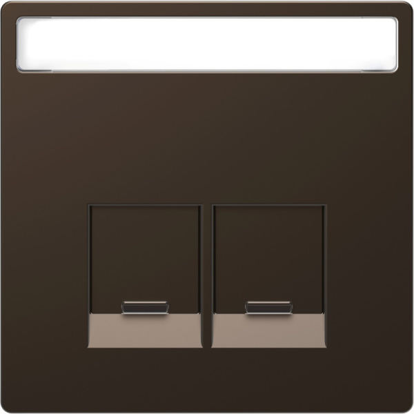 SE Merten D-Life Мокко Накладка центральная для 2-х модульных разъемов MTN4574-6052