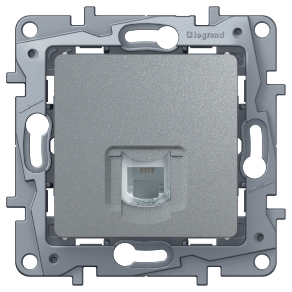 Купить Legrand Etika Алюминий Розетка телефонная (RJ11) 672440