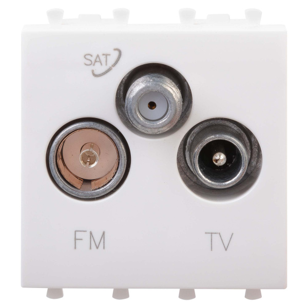 DKC Розетка TV-FM-SAT модульная, "Avanti", "Белое облако", 2 модуля