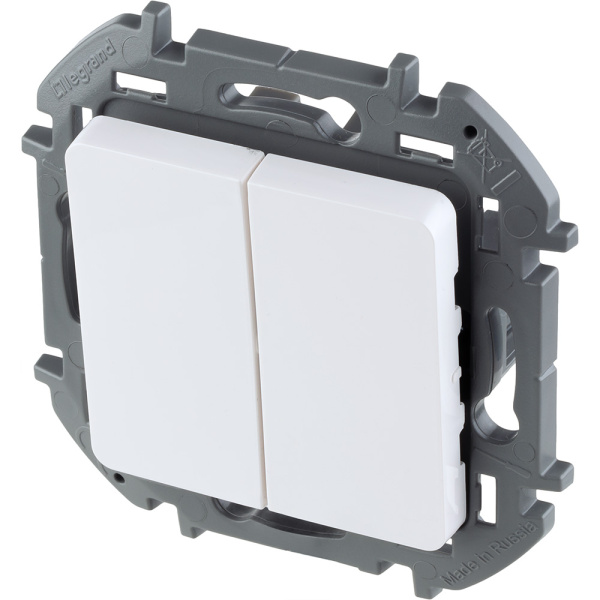 Купить Legrand INSPIRIA Белый Выключатель двухклавишный 10 AX - 250 В 673620