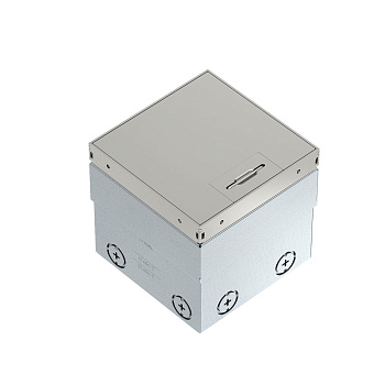OBO Bettermann Лючок UDHome2 укомплектованный 2 розетки 2К+З (без выемки) 140х140х110 мм (нержавеющая сталь) 7368326