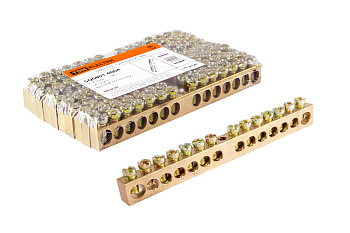 TDM Шина "N" нулевая 6х9мм 14/1 (14групп/крепеж по центру) SQ0801-0004