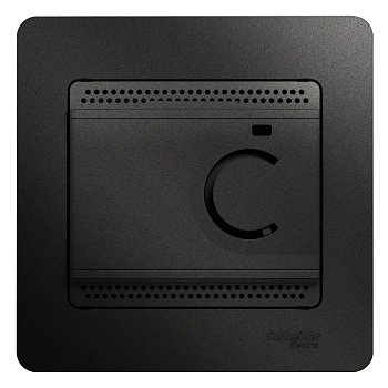 Systeme Electric Glossa Антрацит Термостат электронный теплого пола с датчиком, от +5 до +50°C, 10A (в сборе)