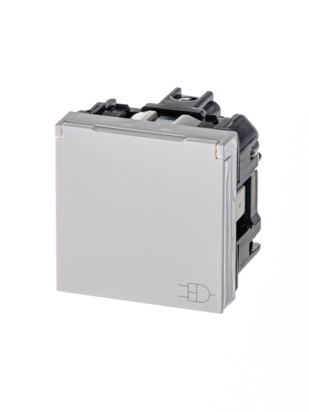 ABB NIE Zenit Бел Розетка с/з с защитными шторками с крышкой 2 мод 2CLA228810N1101