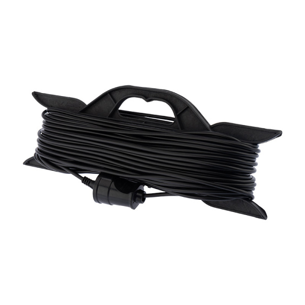 PROconnect Удлинитель-шнур на рамке ПВС 2х0.75, 40 м, б/з, 6 А, 1300 Вт, IP20, черный (Сделано в России) 11-7104