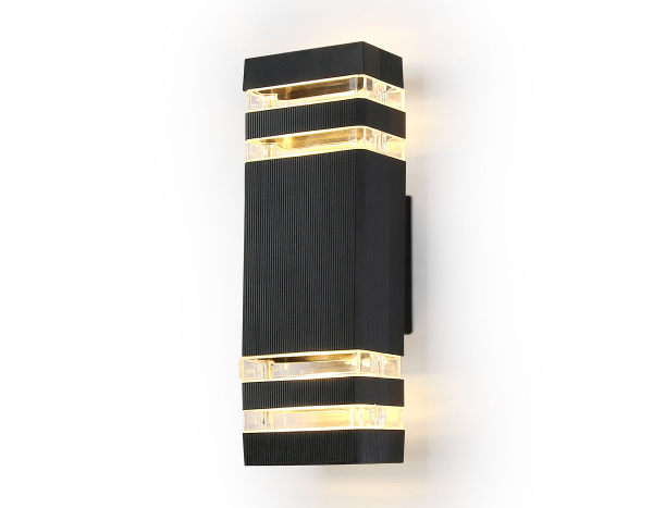 Ambrella Светильник уличный настенный архитектурный ST2574/2 BK/CL черный/прозрачный IP54 GU10/2 max 35W 310*110*65