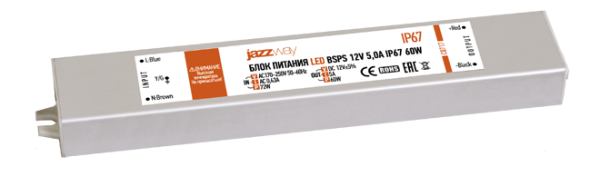 Jazzway Драйвер BSPS 12V5,0A=60W влагозащищенный IP67 .3329273A