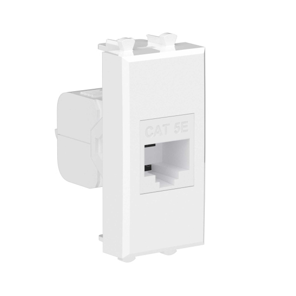 Купить DKC Компьютерная розетка RJ-45 без шторки модульная, кат.5е, "Avanti", "Белое облако", 1 модуль