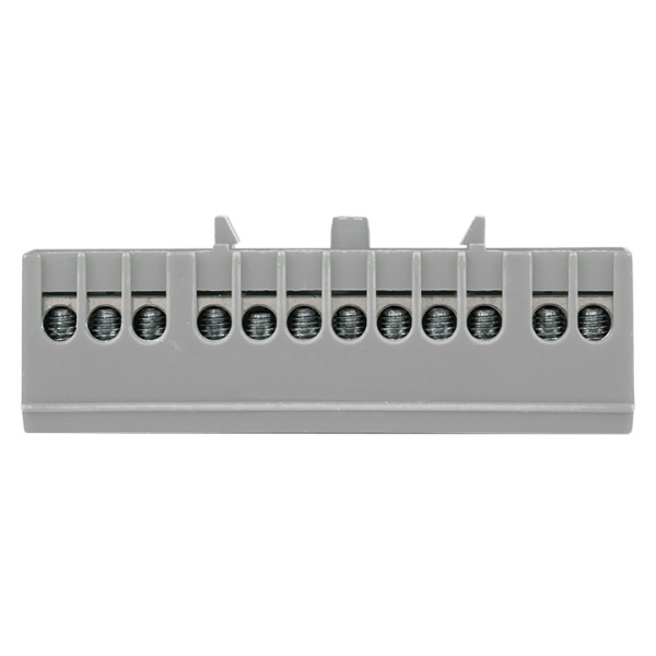 Купить EKF PROxima Шина "фаза" L (6х9мм) 12 отверстий латунь серый изолированный корпус на DIN-рейку