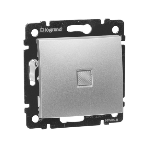 Legrand Valena Алюминий Выключатель 1-клавишный с подсветкой 770110