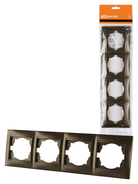 TDM Рамка 4-х постовая горизонтальная бронза "Лама" SQ1815-0732