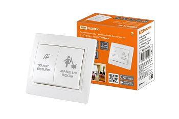 TDM Переключатель с кнопкой "Не беспокоить" и "Уборка" белая "Таймыр" SQ1814-0606