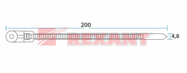 Купить Хомут под винт nylon 220 x 4,3 мм 100шт чёрный Rexant 07-0205
