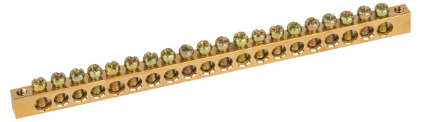 ЭРА Шина ЭРА NO-122-09 PEN земля-ноль 6х9мм 20/2 латунная с креплениями по краям