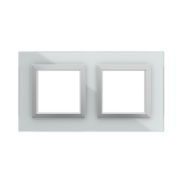 Купить DKC Рамка из натурального стекла, "Avanti", светло-серая, 2 поста (4 мод.)