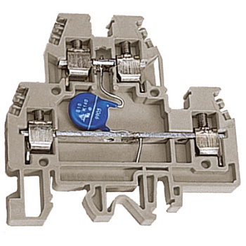 DKC DAS.4/V120GR, 2х уровневый проходной зажим серый 4 кв.мм с варистором между уровнями 120 В