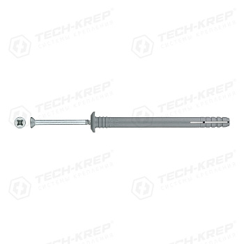 Tech-Krep Дюбель-гвоздь 6х80 гриб. манжета (полипропилен)  (100 шт) - ведро 101991