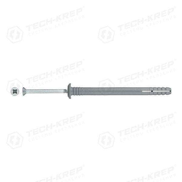 Tech-Krep Дюбель-гвоздь 6х80 гриб. манжета (полипропилен)  (100 шт) - ведро 101991