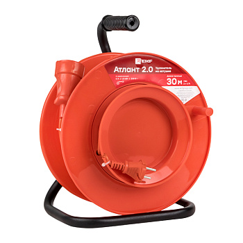 EKF PROxima Удлинитель на катушке "Атлант 2.0" 1 гнездо 50м без заземления  ПВС 2*0,75 6А/1,3кВт