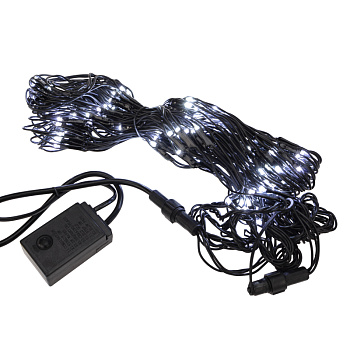 NEON-NIGHT Гирлянда "Сеть" 1х1,5м, черный ПВХ, 160 LED Белый 215-115