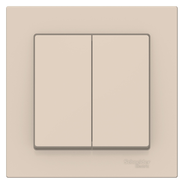 Купить Systeme Electric AtlasDesign Беж Выключатель 2-клавишный сх.5, 10АХ, в сборе