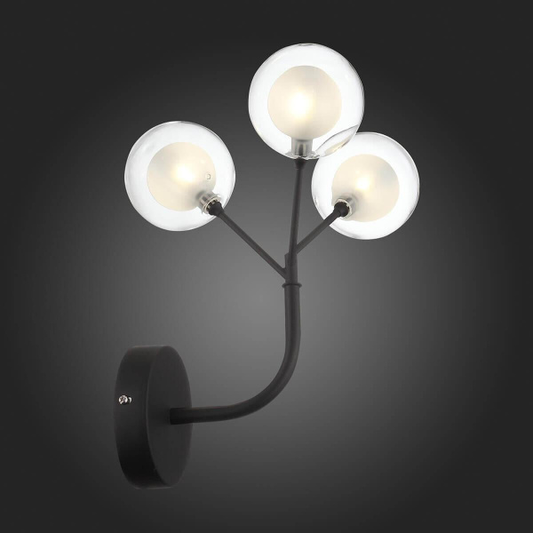Купить ST Luce SL376.401.03 Бра Черный/Прозрачный, Белый G4 LED 3*2W