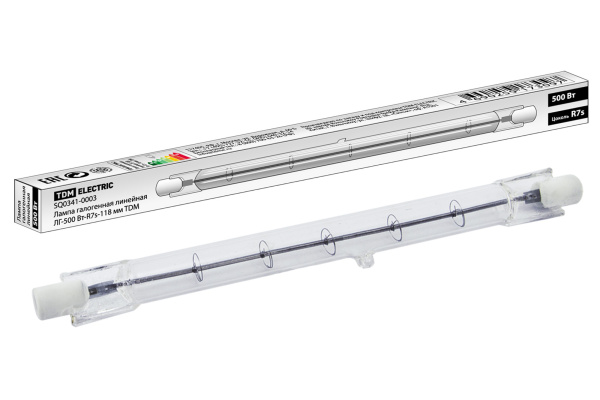 TDM Лампа галогенная линейная ЛГ-500 Вт-R7s-118 мм SQ0341-0003