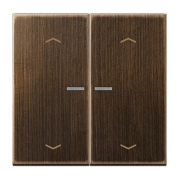 JUNG Клавиша для KNX кнопки, 2 группы, с окошком и символами "стрелки" металл латунь Antik ME102KO5PAT